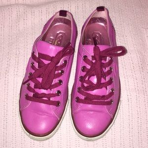 HOT PINK COACH SNEAKERS DEMI CALF LEATHER